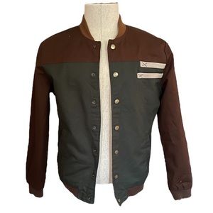 Maroon & Blue Gusskater Bomber Jacket Size Large but fits more like a medium